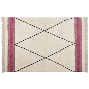 BELIANI Vloerkleed katoen beige/roze 160 x 230 cm AFSAR