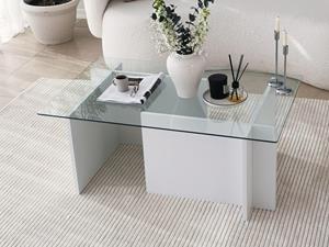 Mobistoxx Rechthoekige salontafel CAPELLA 105 cm wit