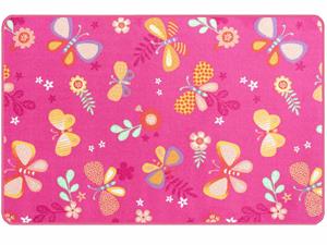 Primaflor-Ideen In Textil Kinderteppich PAPILLON, rechteckig, 6,5 mm Höhe, Motiv Schmetterlinge, Kinderzimmer