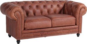 Max Winzer Chesterfield-Sofa Old England, 2-Sitzer Ledersofa mit Knopfheftung & Ziernägeln, Breite 192 cm