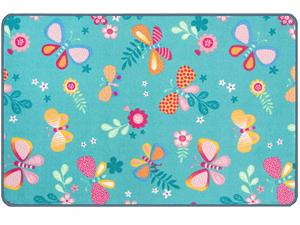 Primaflor-Ideen In Textil Kinderteppich PAPILLON, rechteckig, 6,5 mm Höhe, Motiv Schmetterlinge, Kinderzimmer