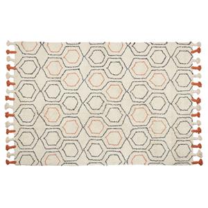 BELIANI Vloerkleed katoen beige/oranje 140 x 200 cm HAJIPUR