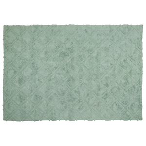 beliani Teppich Baumwolle grün einfarbig geometrisches Muster 140 x 200 cm Modern Hatay - Grün
