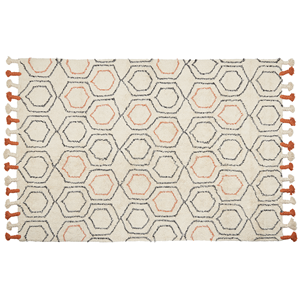 BELIANI Vloerkleed katoen beige/oranje 160 x 230 cm HAJIPUR