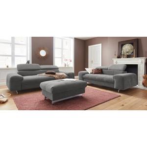 COTTA Polstergarnitur "Mailand", Set: bestehend aus 3-Sitzer und Hocker, Sofa mit Kopfteilverstellung