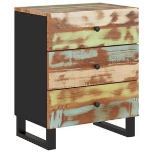 VidaXL Nachtkastje 50x33x62 Cm Massief Gerecycled Hout En Bewerkt Hout