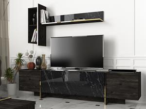 Mobistoxx Tv-meubel set VEYA 4 deuren zwart/goud