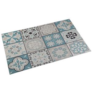 Bigbuy Badematte »Küchenteppich Matte Schmutzfangmatte Mosaik türkis Küche Polyester 50 x 2 x 80 c« , Höhe 3 mm