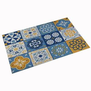 Bigbuy Badematte »Küchenteppich Matte Schmutzfangmatte Mosaik Gelb Küche Polyester 50 x 2 x 80 cm« , Höhe 3 mm