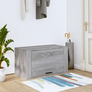 VidaXL Wandschoenenkast 70x35x38 Cm Massief Grenenhout Sonoma Grijs