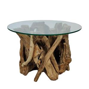 Dijk Natural Collections  Table root with glass 60x38cm - Natuurlijk