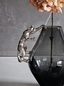 Sizland Dezign Vaas decoratie metaal - vaas decoratie Hanging Jaguar - vaas decoratie zilver