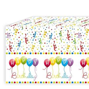 Procos "Happy Birthday Luftschlangen" Tischdecke, Folie, 120x180cm