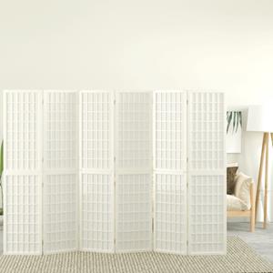 vidaXL Raumteiler »6-tlg Paravent Japanischer Stil Faltbar 240x170 cm Weiß Raumteiler«