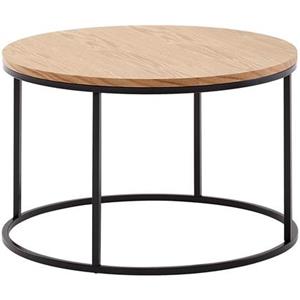Wohnling Couchtisch »WL6.511« (70x70x45 cm Sofatisch Holz / Metall, Tisch Eiche), Kaffeetisch Rund, Design Wohnzimmertisch Modern