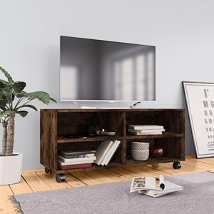 VidaXL Tv-meubel met wieltjes 90x35x35 cm bewerkt hout gerookt eiken