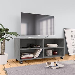 VIDAXL Tv-schrank Mit Rollen Grau Sonoma 90x35x35 Cm Holzwerkstoff