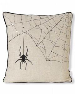 Horror-Shop Tagesdecke »Halloween Kissen Spinnweben mit Spinne in Vintage«, 