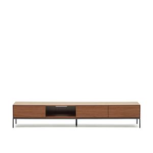 Kave Home TV-meubel Vedrana Laag, Walnoot, 195cm - Bruin