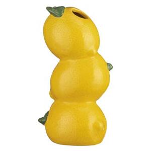 Leen Bakker Vaas Lemon - geel - keramiek - 20x10x9 cm