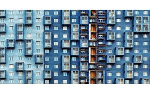 Goossens Schilderij City Blue, 98 x 48 cm