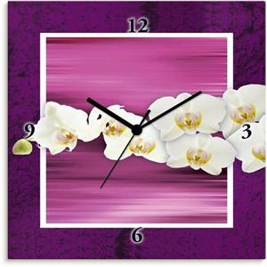 Artland Wanduhr "Orchideen - violett"