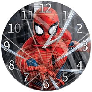 BigBuy Home Wanduhr Reloj De Pared Brillo Spiderman 001 Marvel Negro
