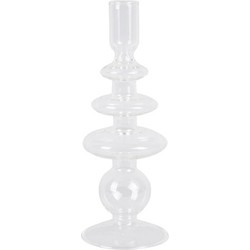 Pt, 2x Present Time Candle Holder Glass Art Rings Large Clear
