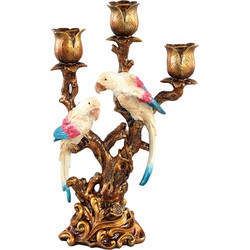 PTMD Collection PTMD Sing Bronze polyresin bird candle holder three arm