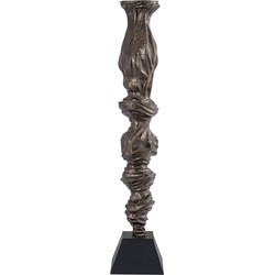 PTMD Collection PTMD Fleure Brass casted alu candle holder black base L