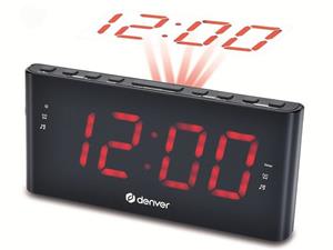 DENVER FM-radio met 180 graden tijdprojectie en 2 alarmtijden