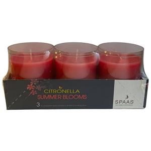 Candles by Spaas Spaas et Van 3 Geurkaarsjes - Citronella Summer Blooms - Tot 24 Branduren