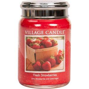 Village Candle Large Jar Geurkaars - Fresh Strawberries