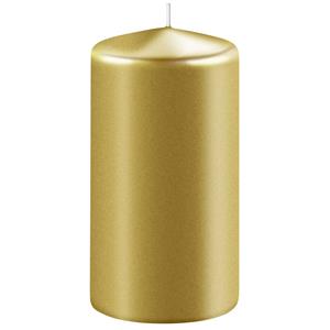 Enlightening Candles 1x Metallic Gouden Cilinderkaars/stompkaars 6 X 8 Cm 27 Branduren tompkaarsen