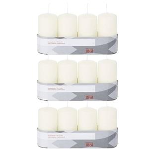 Trend Candles 12x Ivoorwitte Cilinderkaarsen/stompkaarsen 5 X 10 Cm tompkaarsen