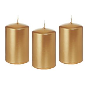 Trend Candles 8x Gouden Cilinderkaars/stompkaars 5 X 8 Cm 18 Branduren tompkaarsen