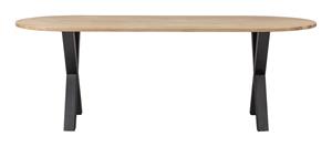 WOOOD Ovale Eettafel Tablo met X-poot, 220 x 90cm - Onbehandeld - Ovaal
