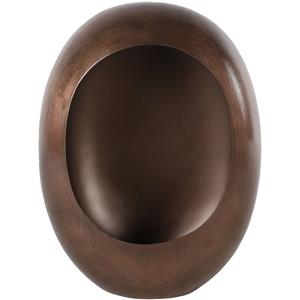 PTMD Non-branded Theelichthouder Eggy 34,5 X 25 Cm Staal Bruin