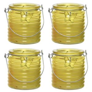 Decoris 8x stuks citronella anti muggen kaarsen windlicht geel 20 branduren -