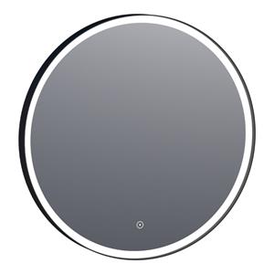 Saniclass Edge Rond Black spiegel 70x70cm met verlichting Rond zwart 3600
