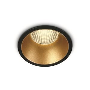 ONE Light COB Dark Light Range - inbouwspot - Ø 73 mm, Ø 67 mm inbouwmaat - 12W dimbare LED incl. - zwart - warm witte lichtkleur