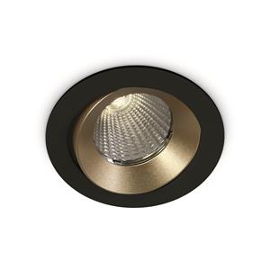 ONE Light COB Dark Light Range - inbouwspot - Ø 85 mm, Ø 72 mm inbouwmaat - 12W dimbare LED incl. - IP65 - zwart