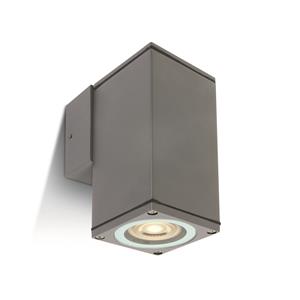 ONE Light GU10 Outdoor Cubes - buiten wandverlichting - 6,3 x 6,3 x 13,5 cm - IP54 - grijs