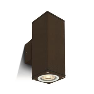 ONE Light GU10 Outdoor Cubes - buiten wandverlichting - 6,3 x 6,3 x 19,6 cm - IP54 - roest bruin