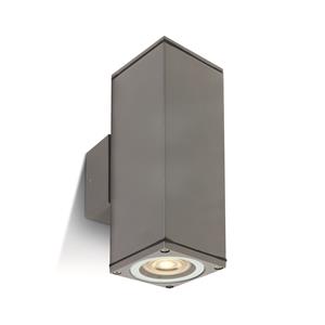 ONE Light GU10 Outdoor Cubes - buiten wandverlichting - 6,3 x 6,3 x 19,6 cm - IP54 - grijs