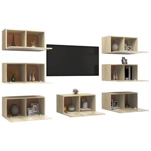 VIDAXL Tv-schrenke 7 Stk. Sonoma-eiche 30,5x30x60 Cm Spanplatte