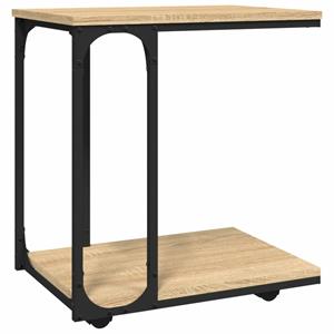 Vidaxl Beistelltisch Mit Rollen Sonoma 50x35x55,5 Cm Holzwerkstoff