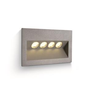 ONE Light  buiten wandverlichting - 18 x 10,5 x 8 cm - 4 x 1W LED incl. - IP65 - grijs