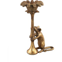 PTMD Collection PTMD Mini Gold polyresin mouse candle holder