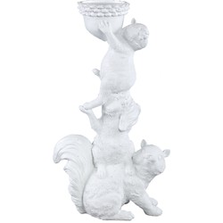 PTMD Collection PTMD Jump White polyresin squirel candle holder